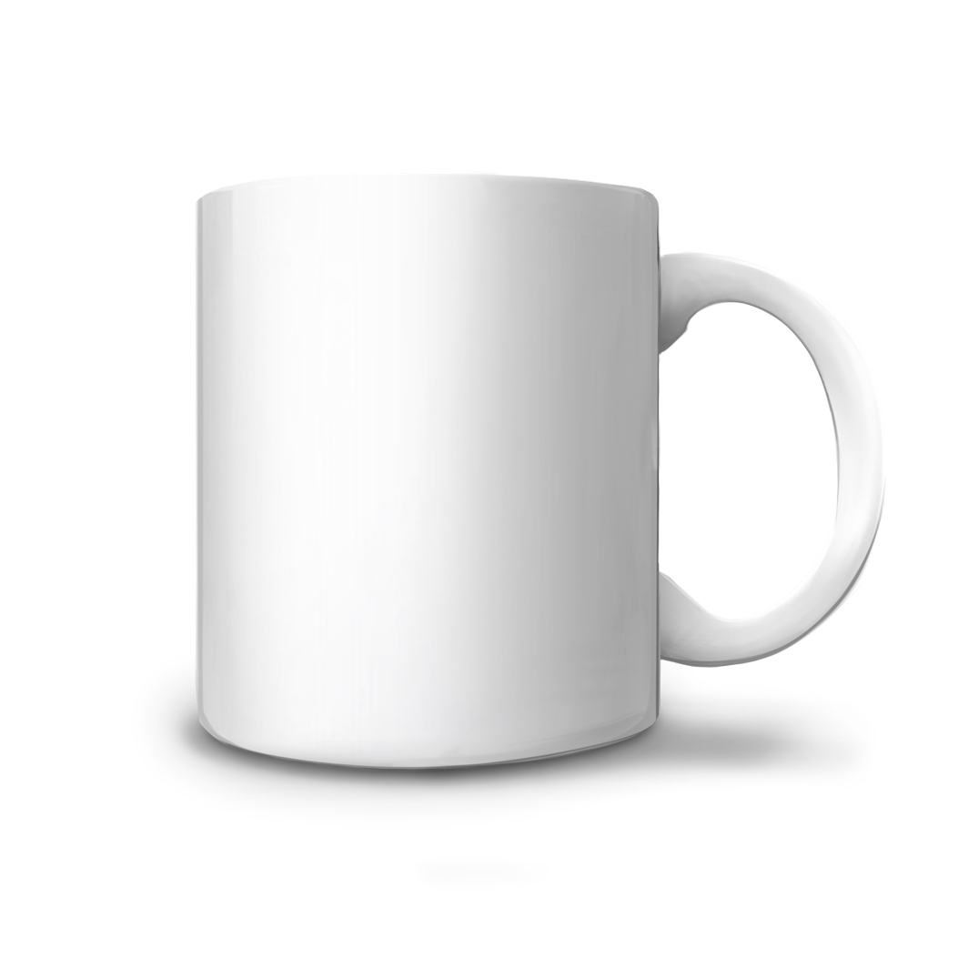 Mug personnalisable blanc en céramique pour droitier