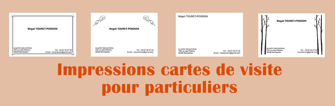 Impression de cartes de visite pour particuliers