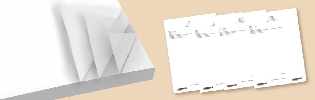 Photocopies et impression d'ordonnances en feuilles ou en carnet, en A4 ou en A5