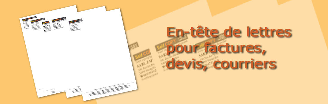 impression de vos en-têtes de lettre ou papier à en-tête