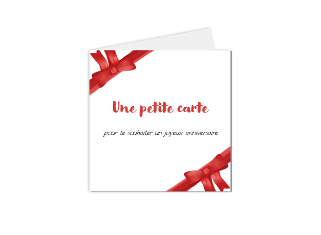 Carte anniversaire avec nœud rouge