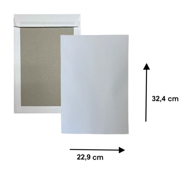 Enveloppe dos cartonné blanche pour courrier A4 fragile