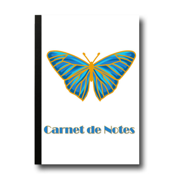 carnet thermocollé noir couverture papillon