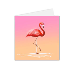 carte postale animaux illustration flamand rose