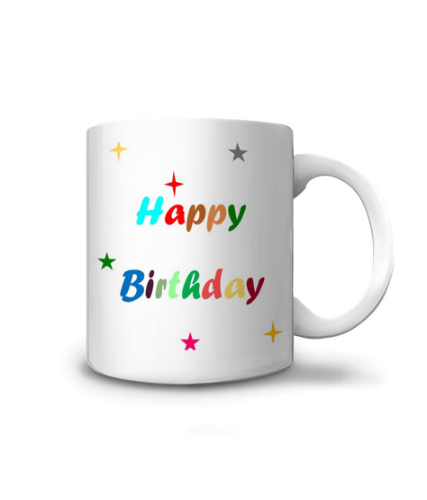 Mug anniversaire étoiles colorées