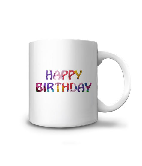 Offrez en cadeau ce mug happy Birthday coloré