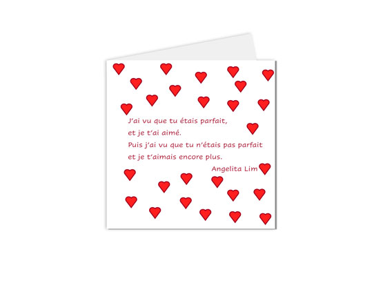 carte postale de saint valentin avec une citation d'angelita lim