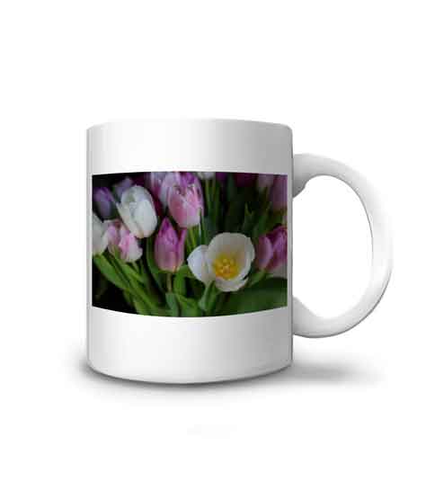 Mug fleurs bouquet de tulipe