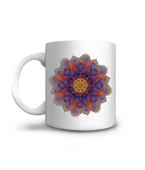 mug mandala zen violet et orange