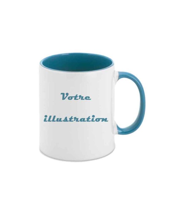 mug bleu personnalisable illustration