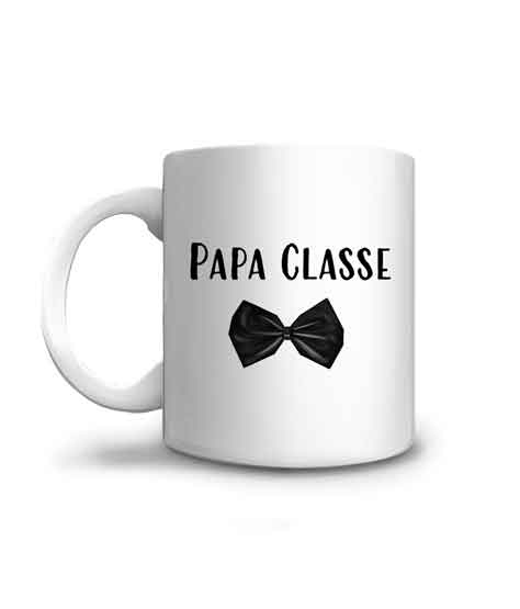 Mug mon papa c'est le plus classe avec nœud papillon