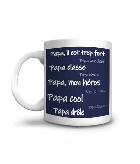 offrez ce mug à votre papa avec ces gentilles inscriptions