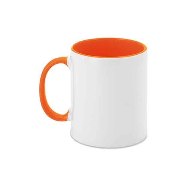 Mug personnalisable anse et intérieur orange