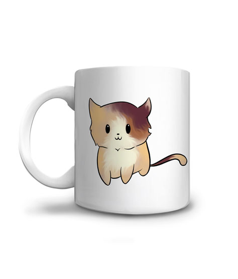 Mug chaton marron de face