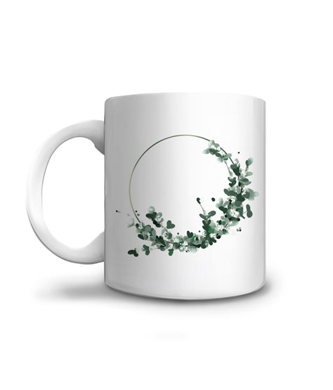 Mug couronne de plantes à offrir en cadeau