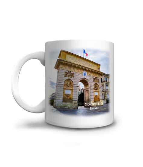 Offrez un mug de Montpellier - ici l'arc de triomphe à l'entrée de la vieille ville