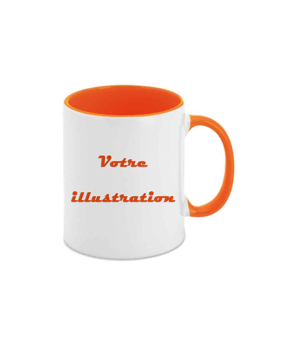 mug personnalisable orange avec votre illustration ou votre dessin
