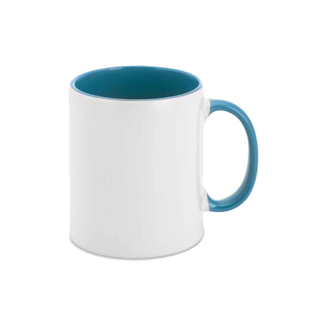 mug personnalisable anse et intérieur bleu