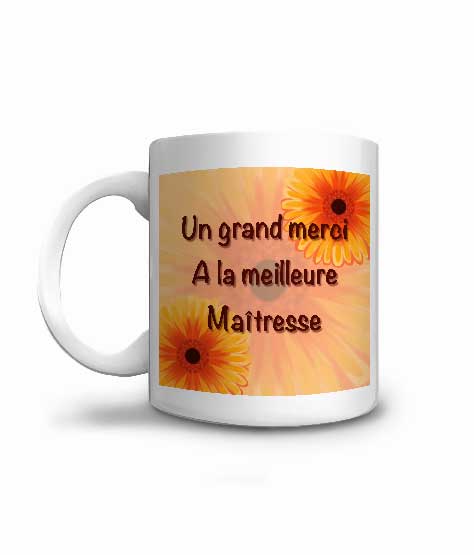 Mug à offrir à la maîtresse de vos enfants pour la remercier pour cette année d'enseignement.