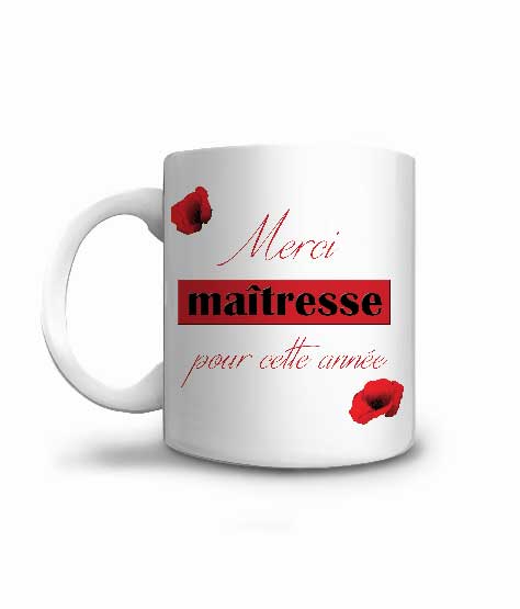 Offrez ce mug pour remercier la maîtresse de vos enfants pour cette année d'apprentissage