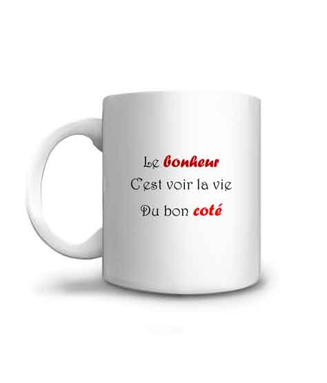 mug avec citation sur le bonheur