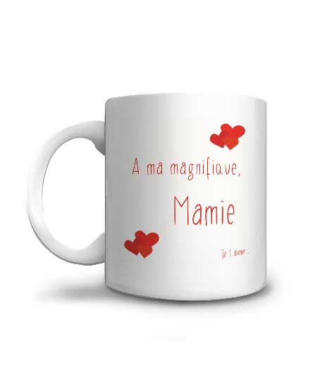 Message d'amour à votre mamie à offrir à Grand-mère sur ce mug spécialement créé pour elle