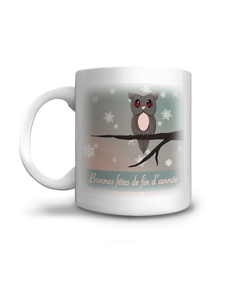 Chouette, un mug pour souhaiter de joyeuses fêtes de fin d'année