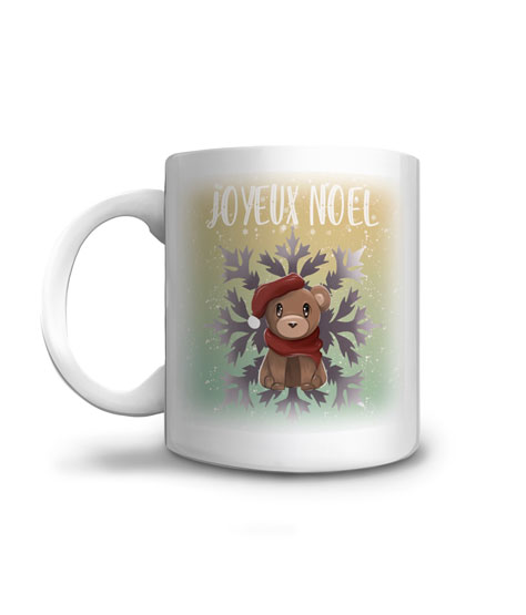 Joyeux Noël du Nounours sur le mug à offrir en cadeau