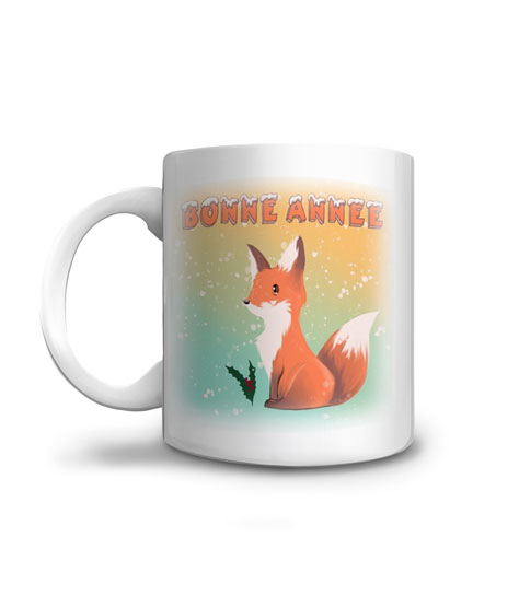 Le renard vous souhaite une bonne année sur son mug