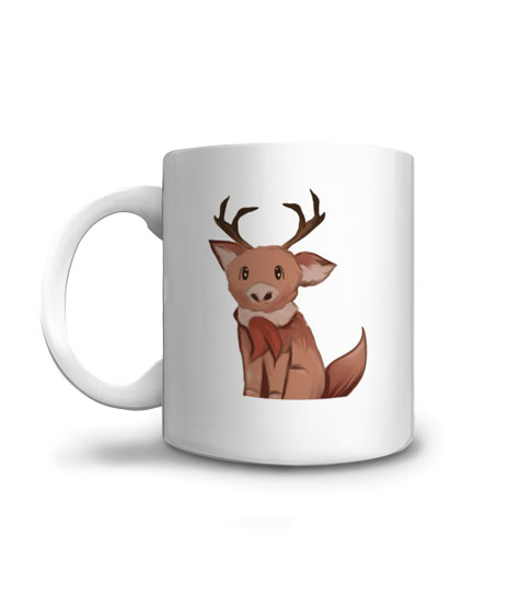 Offrez ce mug mignon avec son cerf illustré