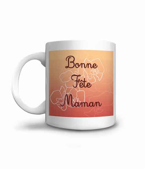 Mug Bonne fête maman en dégradé de couleurs