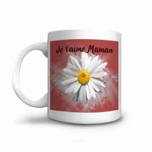 Mug "marguerite" à offrir à maman pour la fête des mères, son anniversaire, pour lui faire plaisir sans raison ou pour noël