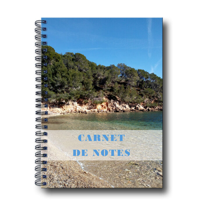 Carnet spirale A5 couverture plage mer