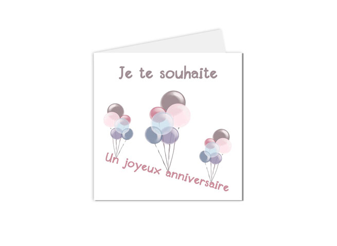 Carte joyeux anniversaire en ballons à envoyer