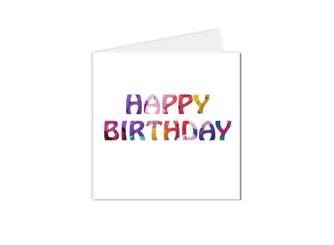 carte happy birthday colorée