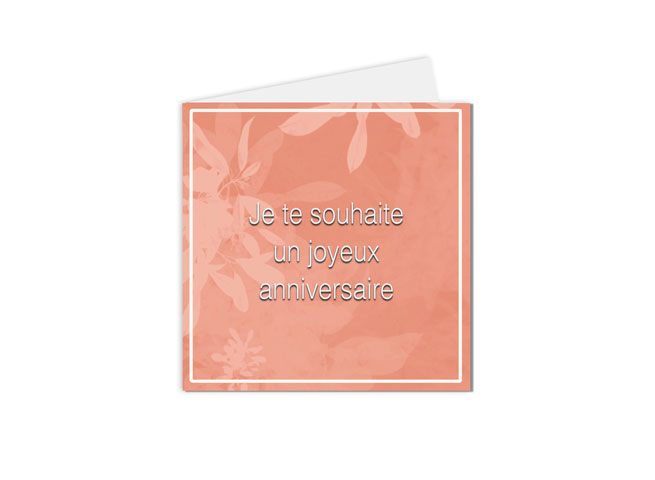 carte joyeux anniversaire feuillage