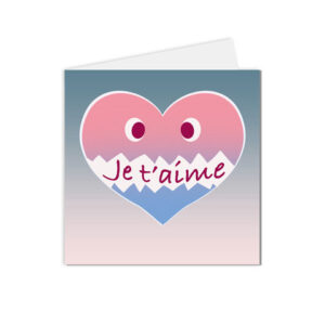 carte postale saint valentin je t'aime cœur personnifié
