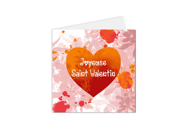 Carte postale saint valentin joyeuse saint valentin coeur et motif