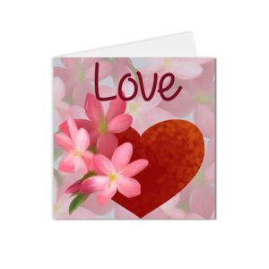 Carte postale Saint Valentin Love coeur et fleur