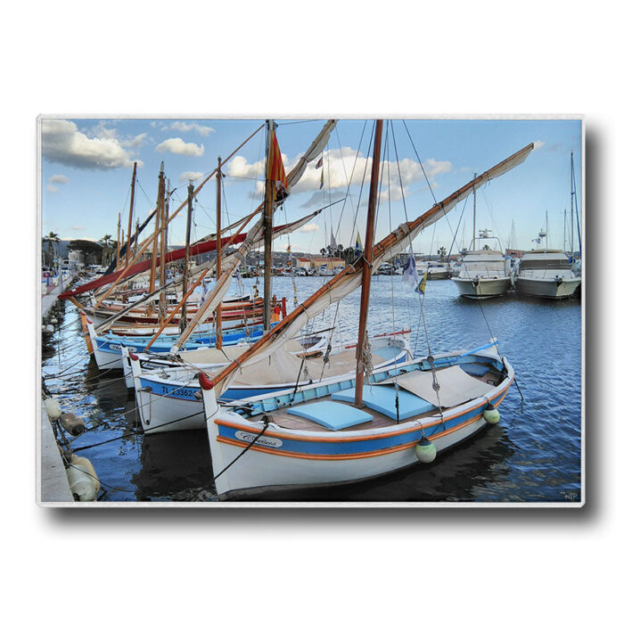 Set de table plastifié avec photo de barques à la Ciotat