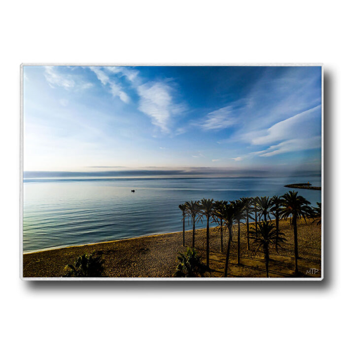 Set de table plastifié avec photo du lever de soleil sur la plage de Rosas