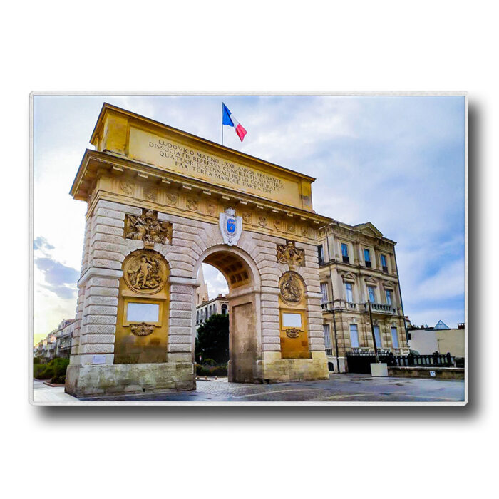 Set de table plastifié avec photo de l'arc de triomphe de Montpellier