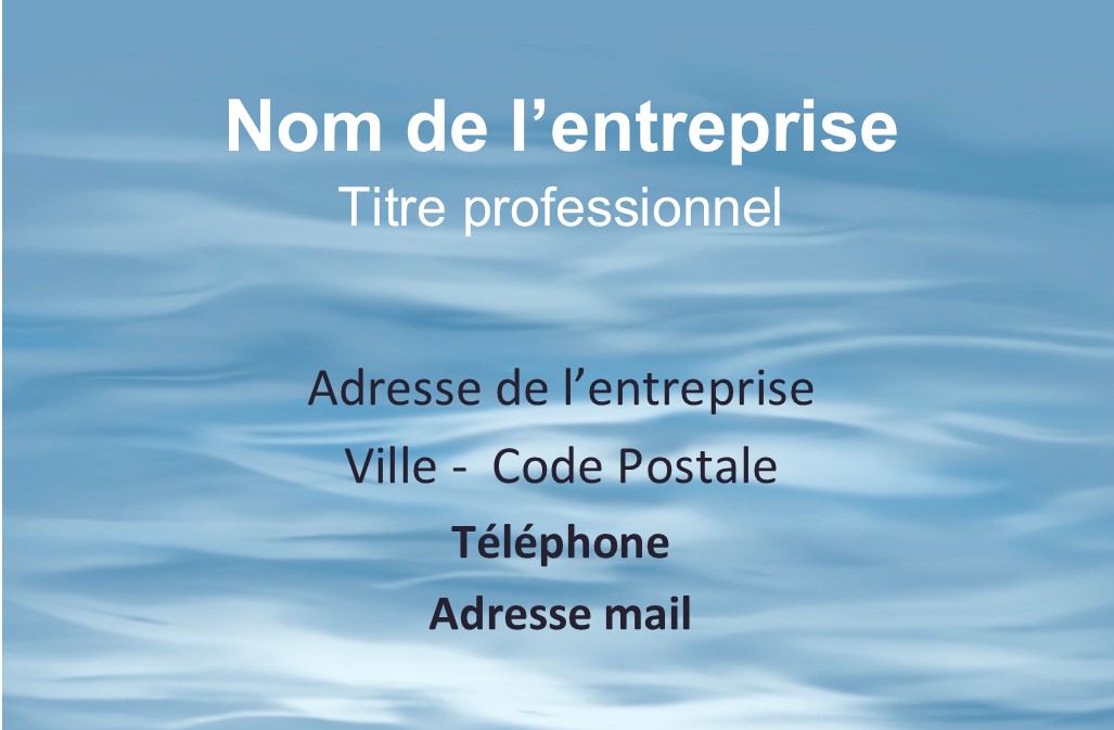 carte de visite entreprise association fond eau