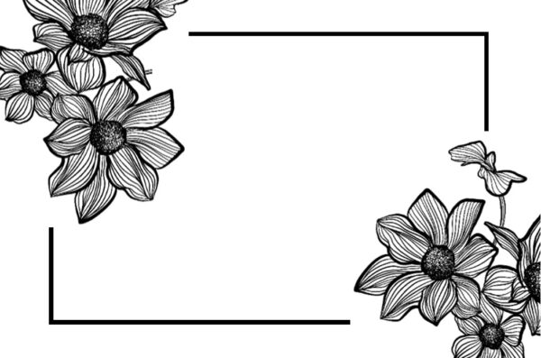 carte de visite noir et blanc recto verso fleuriste et jardinier