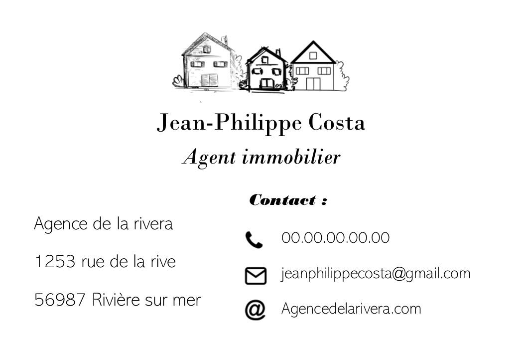 carte de visite immobilier recto agent immobilier maison