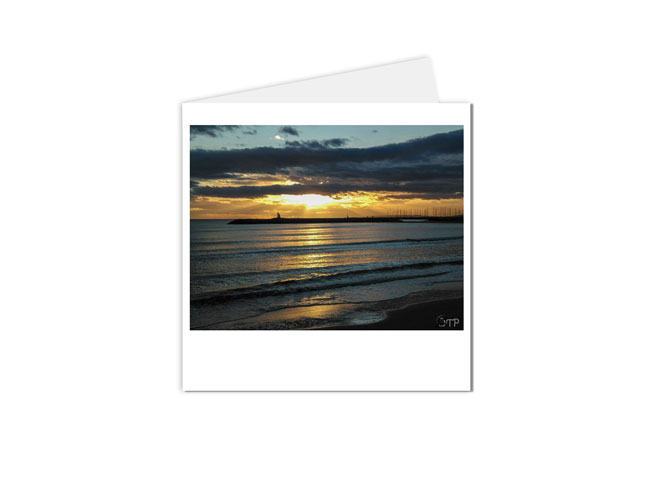 Carte postale paysage mer et coucher de soleil