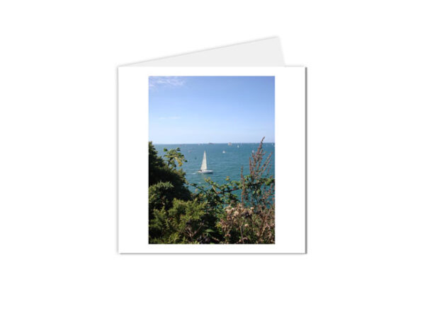 Carte postale paysage bateau à l'horizon
