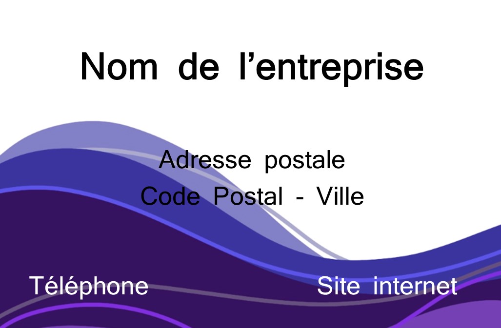 carte de visite recto entreprise et association bandeau vague violette