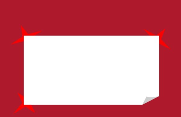 carte de visite recto entreprise et association encadré blanc sur fond rouge