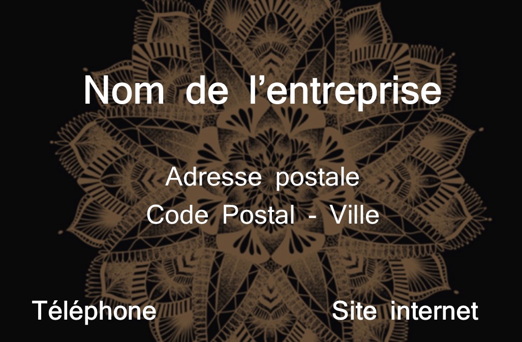 carte noire avec mandala à personnaliser